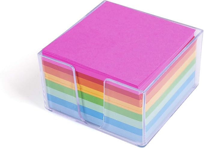 Mintra Office Memo Pads (1pk, Memo Cube - Bright)-DeskLoop Office