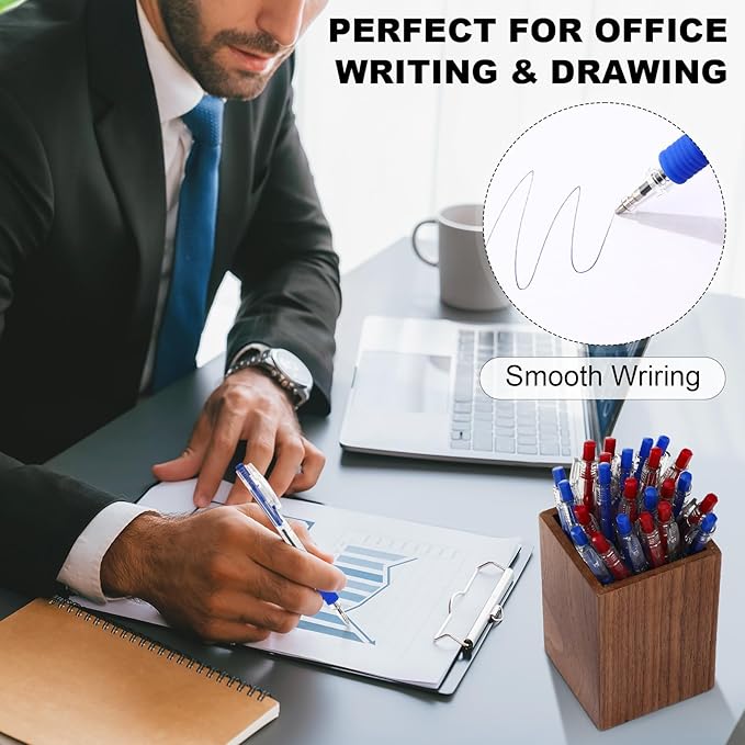 200 Pack Blue Gel Ink Pens Bulk, 1.0mm Retractable Click Point Ballpoint Pens Smooth Writing with Comfortable Grip for Back to School Office Classroom Business Home Work Supplies-DeskLoop Office