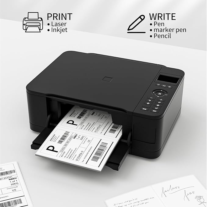 Coopaty Half Sheet Shipping Labels 8.5" x 5.5" Sticker Labels for Laser & Ink Jet Printers, 2 Per Page Self Adhesive Mailing Labels for Packages (20000 Labels)-DeskLoop Office