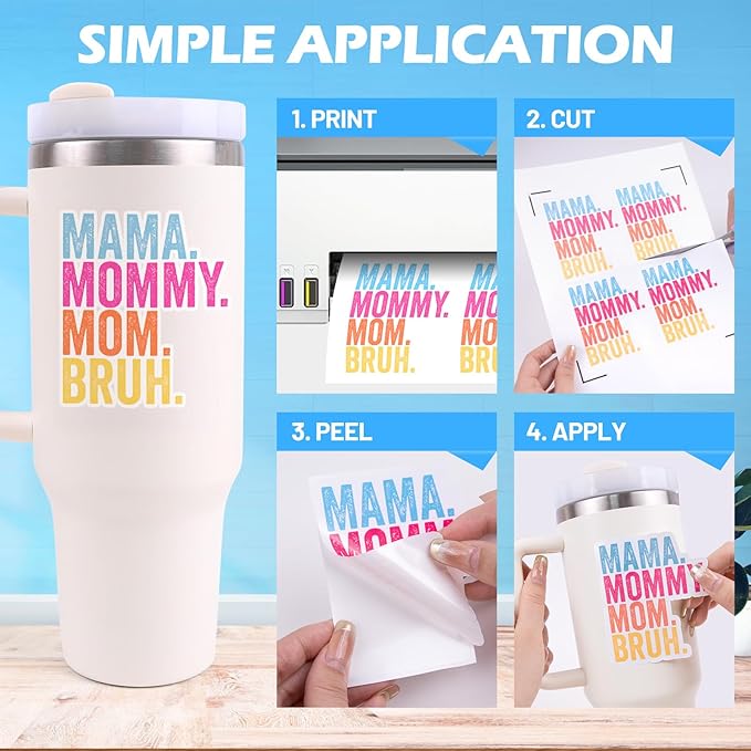 TECKWRAP Printable Vinyl Sticker Paper for Inkjet Printer, Glossy Inkjet Printable Vinyl, 8.26" x 11.69" A4 56 Sheets/Pack Printing Paper for Craft Scrap-Booking, Stickers, Labels-DeskLoop Office