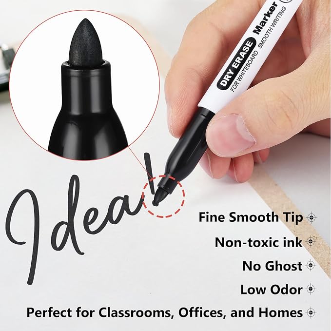 SFAIH Fine Tip Dry Erase Markers, 100 Pack | Bulk Pack - Image 6