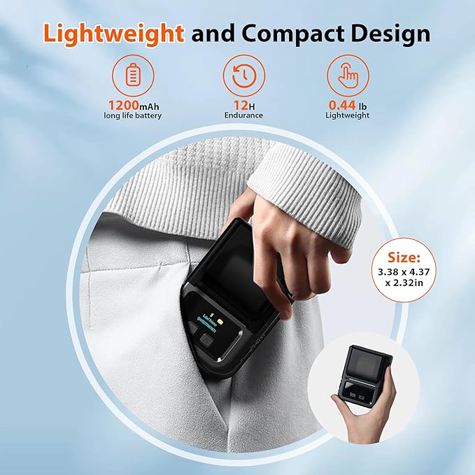 Phomemo M120 Label Maker, 2 Inch Bluetooth Thermal Label Printer with 3 Rolls Thermal Label(4030/4030/5030mm), Label Maker Machine for Small Business, Barcode, Address, Sticker Printer for Phone & PC-DeskLoop Office