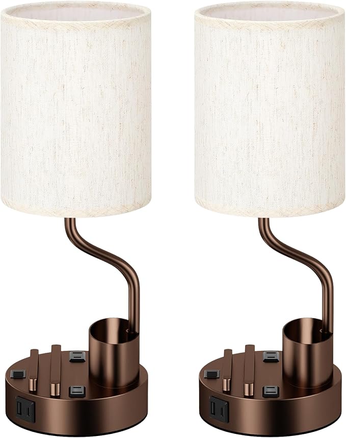 Bedside Table Lamps for Bedroom Set of 2 - Image 8
