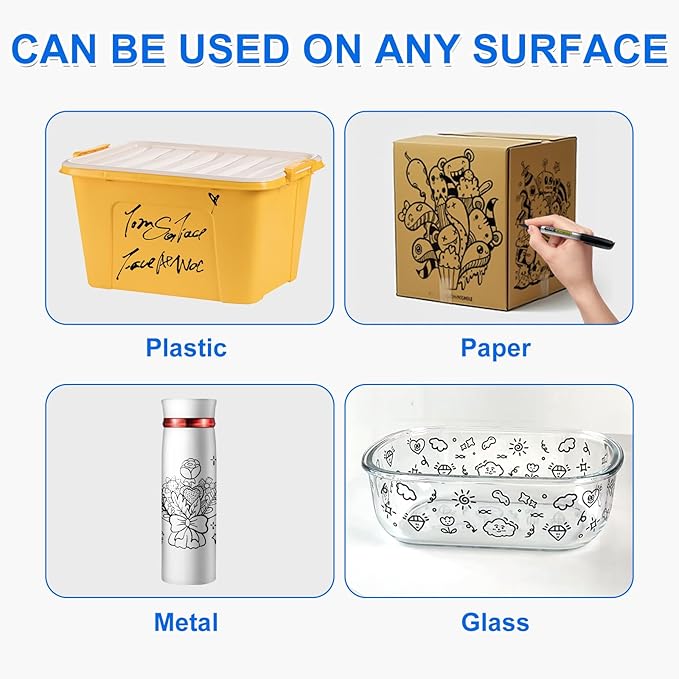 SFAIH 100 Black Permanent Markers Bulk -1s Quick Dry, Waterproof, Non-Fading, Durable, Fine Point Permanent Pens for Plastic Glass Metal Wood Paper, Office Supplies, Classroom Kitchen, Cargo Marking-DeskLoop Office