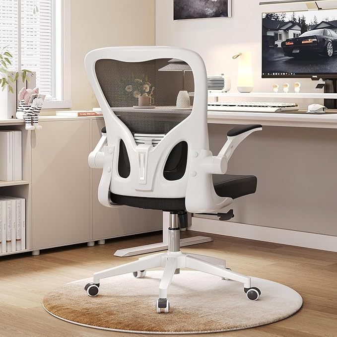Ergonomic Office Chair, High-Back Mesh Computer Desk Chair with Adjustable Height, Lumbar Support, Flip-Up Armrests,headrest,and Swivel Rolling Design for Home and Office Use