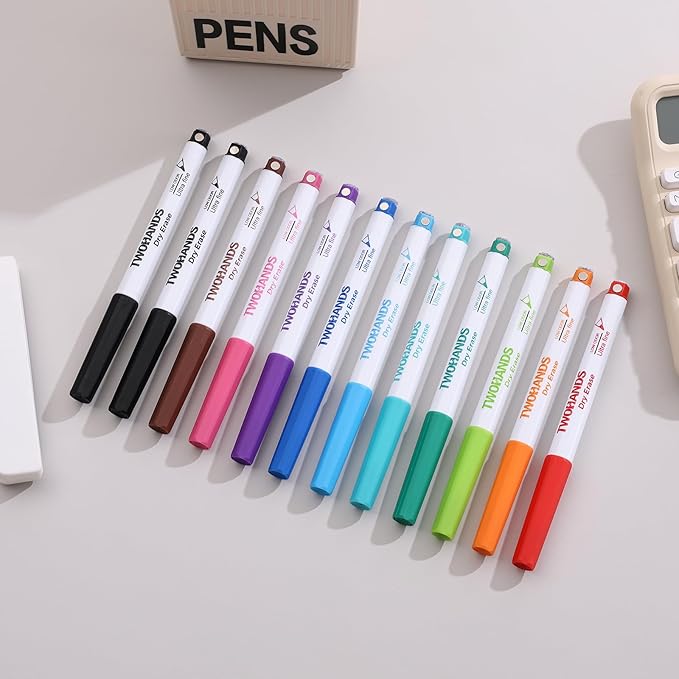 TWOHANDS Magnetic Dry Erase Markers Ultra Fine Tip, Extra Fine Point Thin - Image 6