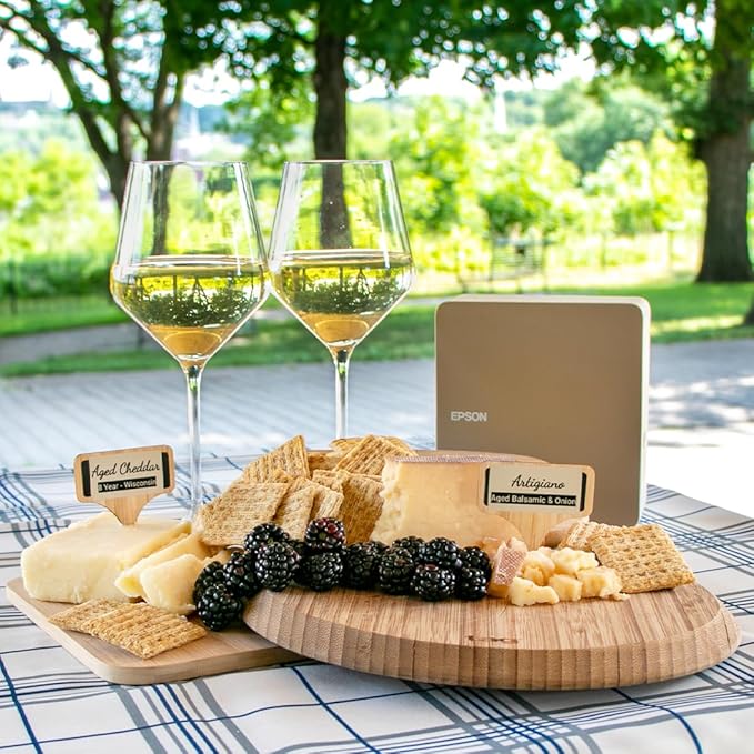 Epson LABELWORKS 224BMBEPX Genuine PET (Polyester) Tape Cartridge - Black on Matte Beige Designer Craft Label Maker Tape - 1" (24MM) Wide, 26'-DeskLoop Office