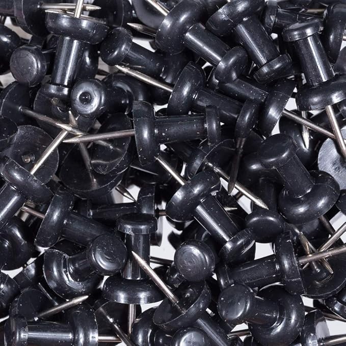 JAM PAPER Colorful Push Pins - Black Pushpins - 100/Pack-DeskLoop Office