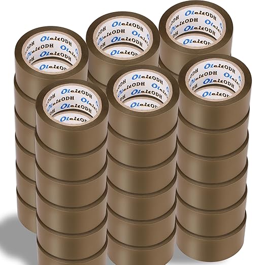 36 Rolls Brown Packing Tape with Dispenser, 1.88" X 60 yd Shipping Tape Bulk, Total 2160 yards, 2.6 mil, 3" Core, Tan Packing Tape Refills, Carton Sealing Tape for Moving Boxes, Package, Mailing-DeskLoop Office