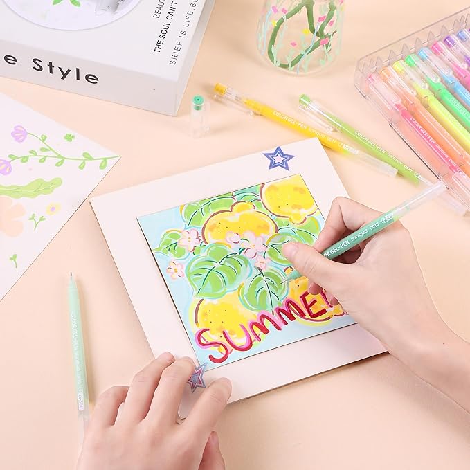 Gel Pens for Adult Coloring Books, 99 Colors Set Gel Colored Pens Marker, Perfect Gel Pens for Adult Drawing Doodling Journaling, Art Supplies and DIY Crafts-DeskLoop Office