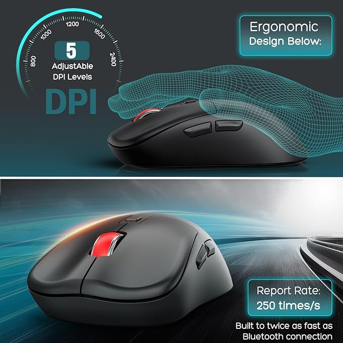 Ergonomic Wireless Keyboard and Mouse with Wrist Rest,Phone Holder - 2.4GHz Full-Sized Low-Profile Quiet Wireless Mouse and Keyboard Combo for Computer, Laptop, PC, Mac-Grey-DeskLoop Office