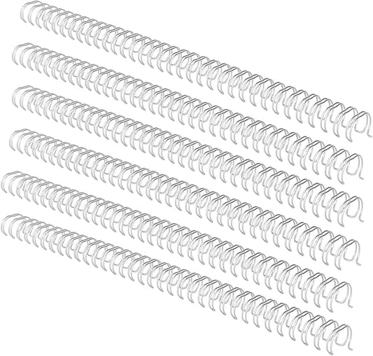 100 Pack Double Loop Wire Binding Spines, YolieraArt Wire Binding Spines, 7/16 Inch Binding Wire for Letter Size (80 Sheet Capacity, 100P, 3:1 Pitch, Silver)-DeskLoop Office