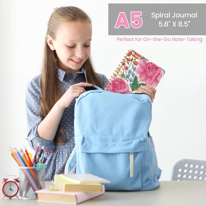CICPAP Lined Spiral Journal Notebook, A5 College Ruled Notebook - Image 6