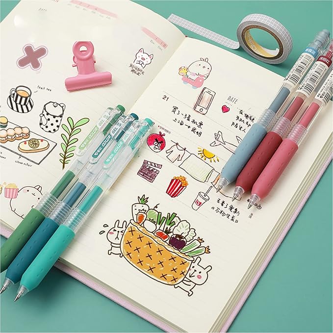 Morandi Journal Planner Pens Colorful 0.5mm Markers Fine Tip Drawing Pens Porous Fineliner Pen for Bullet Journaling Writing Note Taking Coloring Art Office School Supplies (6 Morandi colors)-DeskLoop Office