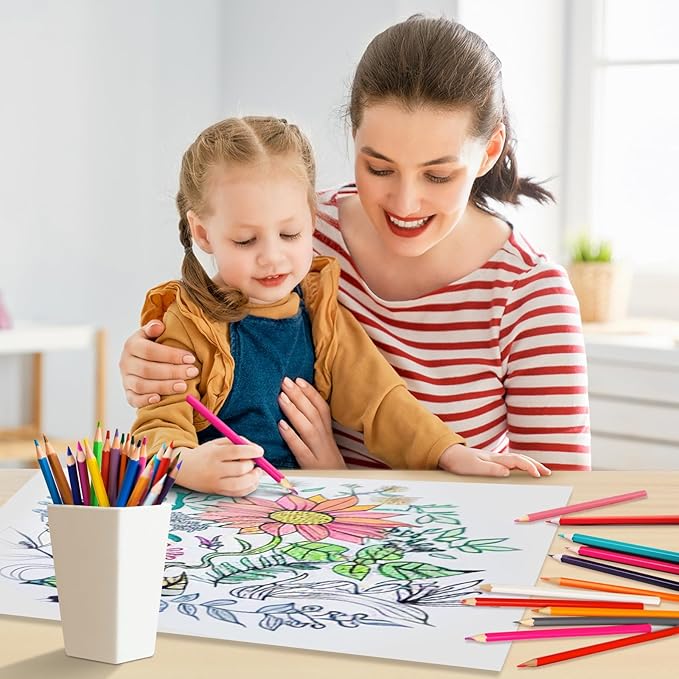 V-Opitos 48 Pack Colored Pencils Set, Pre-sharpened Coloring Pencils for Kids Beginners, Colored Pencils for Adult Coloring Books, Ideal Art Supplies for Sketching, Coloring & Painting-DeskLoop Office