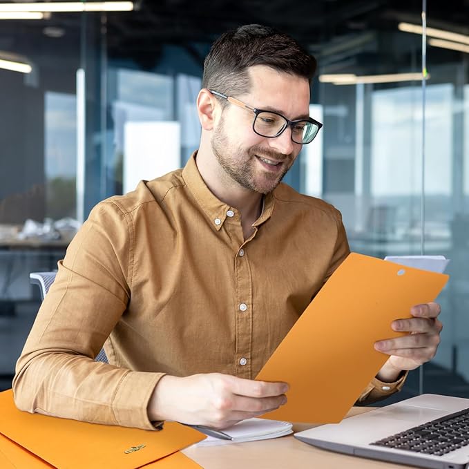 Teling 50 Pcs Manilla Envelopes Clasp Kraft Catalog with Closure for Storing Mailing 28 lb Kraft Envelope Paper for Office Document School Business Home(Yellow,7 * 10)-DeskLoop Office