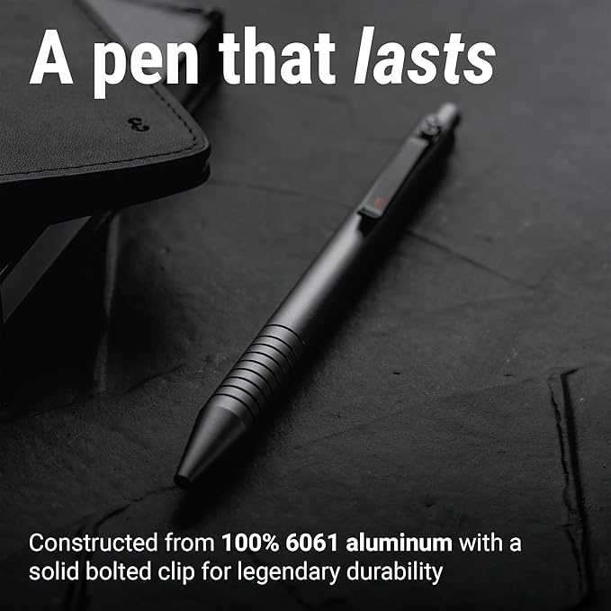 Everyman Grafton Gel Ink Pen Bundle, Crimson | Premium 0.7mm Refillable Metal Pen with Comfortable Grip + 3 Black Refills | Smooth Writing EDC Pen Set for Office, Travel, Gifts & Daily Use-DeskLoop Office