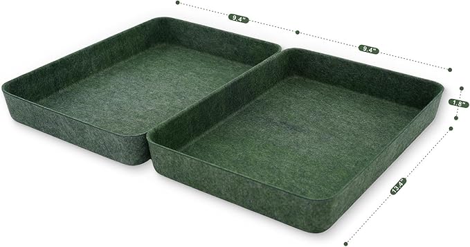 Welaxy 2-piece Office desk drawer organizer tray letter-size documents paper book file Folder Holder storage bins (Forest Green)-DeskLoop Office