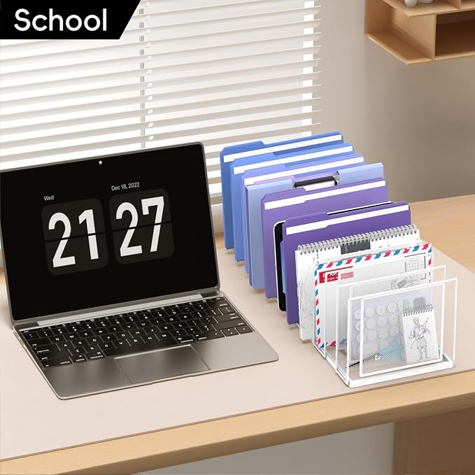 File Organizer for Desk, 11-Section Vertical File Sorter, Paper Holder - Image 9
