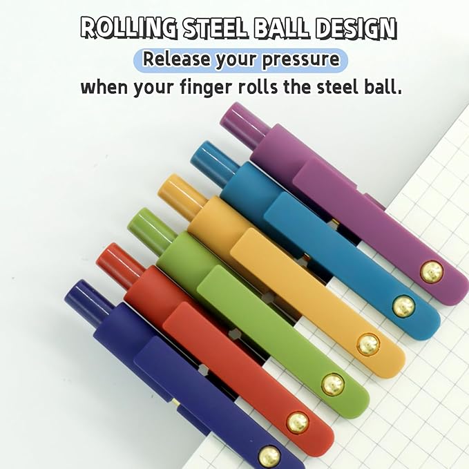 6 Pcs Gel Pens 0.5mm Quick Dry Black Ink Pens Fine Point Smooth Writing Pens, Cute Office and School Supplies Gifts for Women Teacher Students (6 Pcs Vintage Gold)-DeskLoop Office