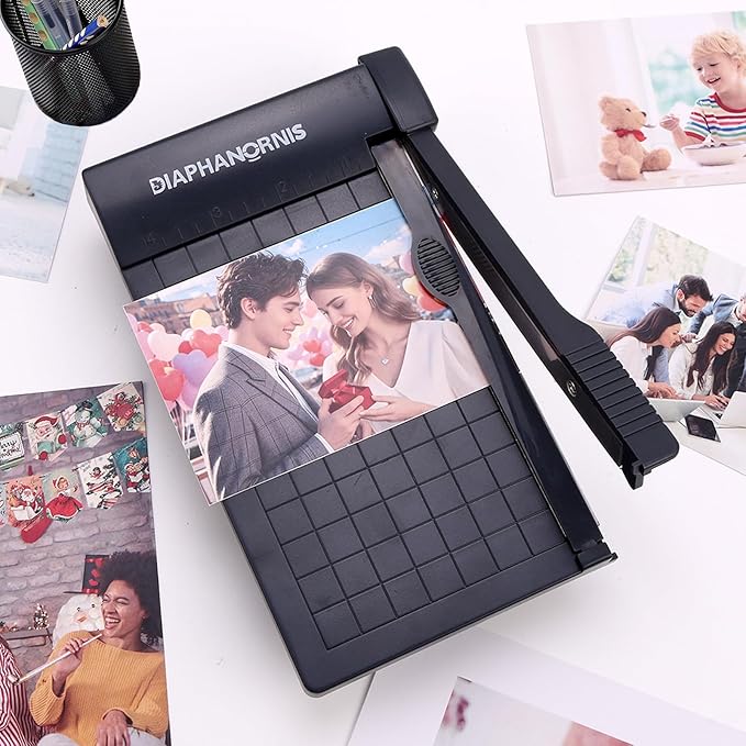 Guillotine Paper Trimmer, Mini Compact Paper Cutter, 1/4-Inch Grid for Precision Cutting, Straight Cuts Up to 3 Sheets, Perfect for Photos,Coupons,Card Making and Small Craft Projects (Grey)-DeskLoop Office