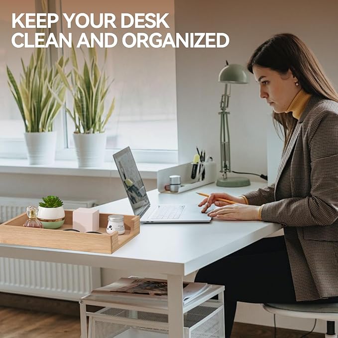 Kirigen Wood Letter-Size Tray Single-Tier (TP-NA)- Wooden Tones Collection Front-Load Documents Tray for Office Desktop Organizer - Desk Magazine, File, Folder, Paper Holder Natural-DeskLoop Office