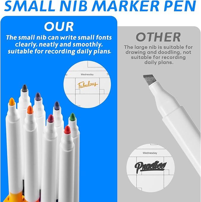 Dry Erase Calendar Whiteboard, 17" x 13" Magnetic Whiteboard Cork Board Combo, Reusable Monthly Planner with 8 Markers, Eraser, Magnets and Pushpins, Hanging Dry Erase Board for Home, School - White-DeskLoop Office