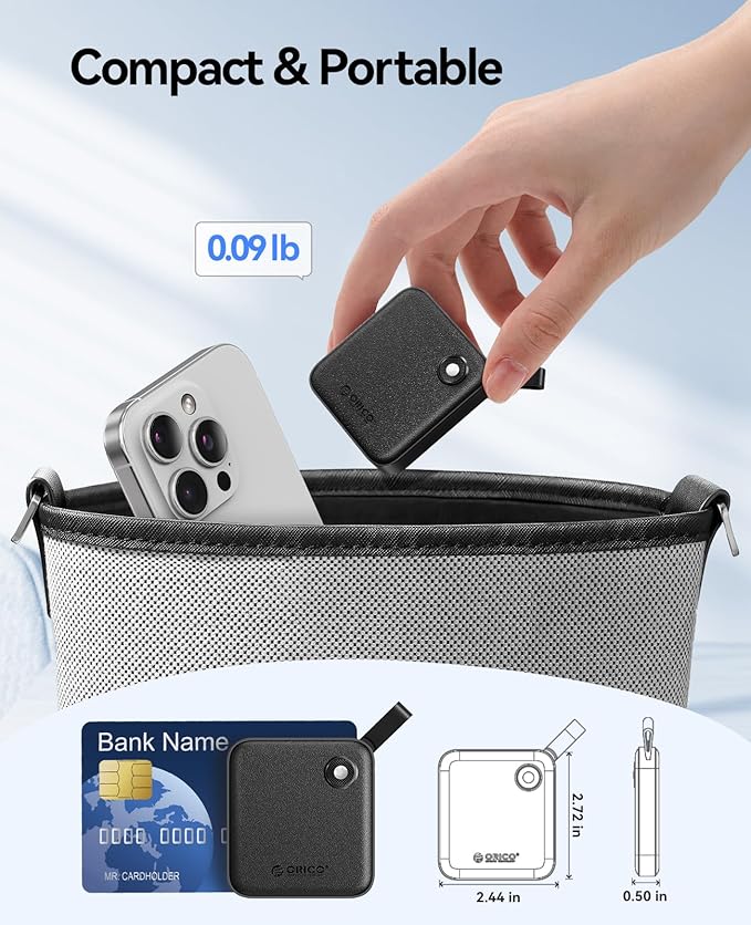 ORICO Portable SSD 1 TB with 2 in 1 USB C Cable, External Solid State Drives, Up to 460MB/s, Status Indicator, Reliable Storage for USB-C Smartphone, Tablet, PC - B5PLUS-DeskLoop Office