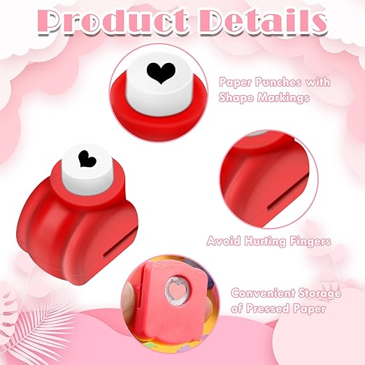 Paper Punches, Punch Craft Set Punches, Hole Punch Shapes Scrapbooking Supplies for Kindergarten Teacher Office Supplies and DIY Arts (Cute 2pcs + Mini 15pcs)-DeskLoop Office