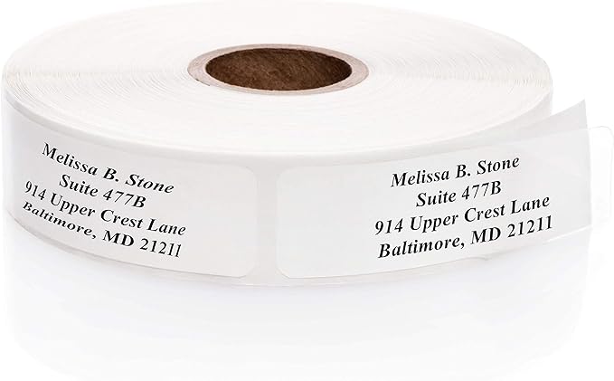 Clear Personalized Return Address Labels Without Dispenser - Roll of 250 Custom See Through Transparent Stickers-DeskLoop Office