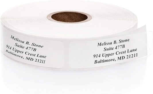 Clear Personalized Return Address Labels Without Dispenser - Roll of 250 Custom See Through Transparent Stickers-DeskLoop Office