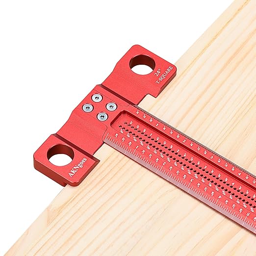 Woodworking Scriber t Square Ruler 36inch with Thoughtful Support Lips, t Square Woodworking Scriber, Aluminum Alloy Architect Ruler for Carpenter Work, Layout and Measuring Tools-Red…-DeskLoop Office