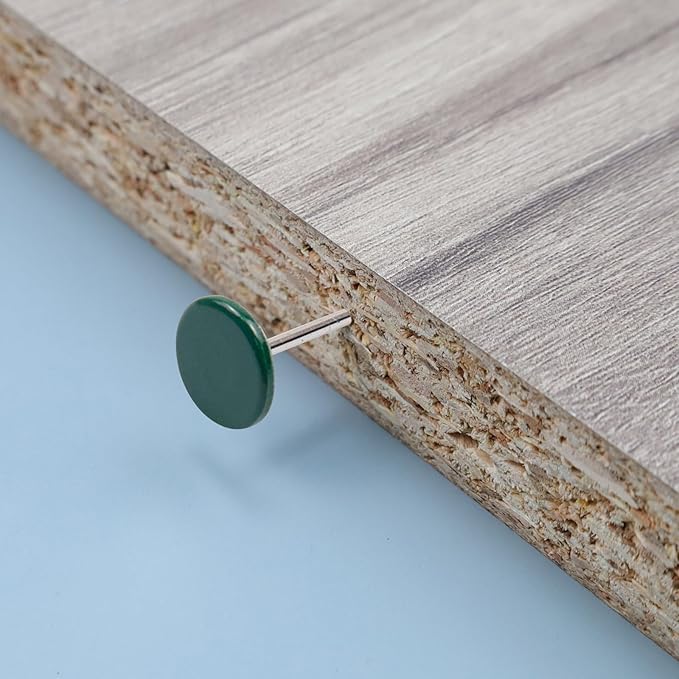 100Pcs Flat Head Upholstery Tacks Home Furniture Decor Tack Upholstery Nails Flat Push Pins Flat Thumb Tacks Green (11mmx17mm)-DeskLoop Office