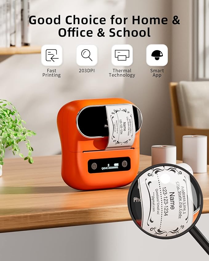 Phomemo M220 Label Maker, New Flagship Barcode Printer, 3.14 '' Bluetooth Thermal Label Printer, for Address, Mailing, Files,Small Printer Compatible with Android, iOS,with 3 Label, 80mm-DeskLoop Office