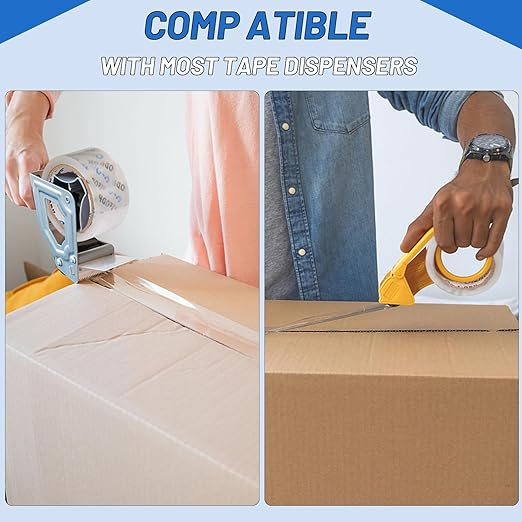36 Rolls Clear Packaging Tape with Dispenser, 1.88" X 60 yd Shipping Tape Bulk, Total 2160 Yards, 2.7 mil, 3" Core, Heavy Duty Packing Tape Refills for Moving Boxes, Package, Mailing-DeskLoop Office
