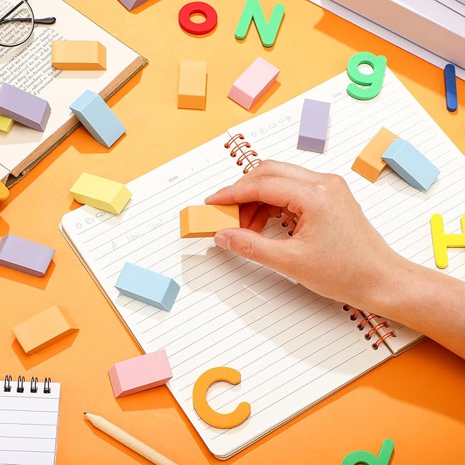 150 Pcs Pastel Classroom Decor Erasers Bulk Colorful Pencils Erasers for Students Artists Drawing Writing for School College Classroom Home Office Supplies-DeskLoop Office