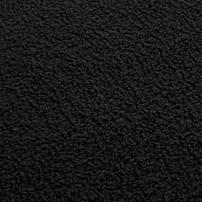 24KF Large Square Couch Ottoman for Living Room, Upholstered Teddy Fabric Padded Cushion Ottoman Table,Large Foot Rest,5088-Teddy Black-DeskLoop Office