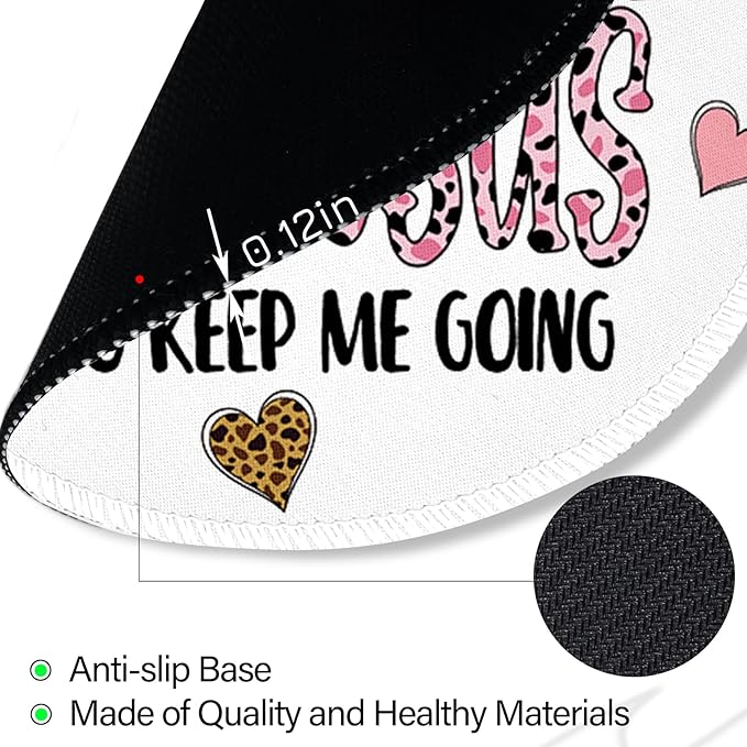 Positive Round Mouse Pad, Funny Small Mouse Pad with Non-Slip Rubber Base, Stitched Edge Mousepad for Desk Wireless Mouse, Gaming Mouse Mat for Computer Laptop Home Office Women Men, 8.6 x 8.6 Inch-DeskLoop Office