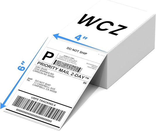 4x6 Thermal Shipping Labels for Thermal Printers - 500 Thermal Labels, Commercial Grade, Compatible with Multiple Thermal Shipping Label Printer, Ideal for E - Commerce & Logistics Business, White-DeskLoop Office