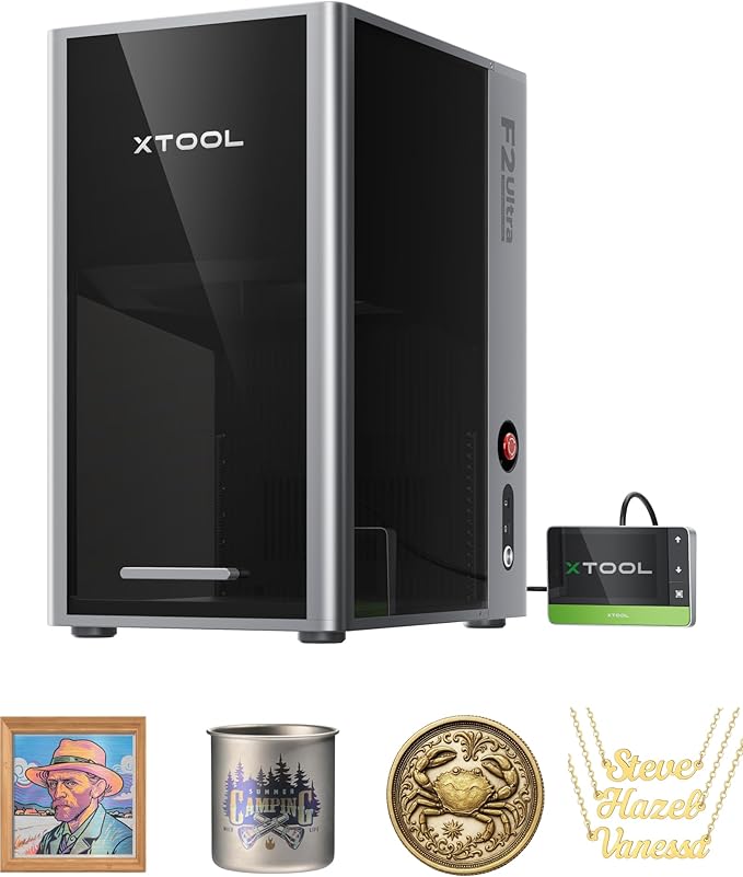 xTool F2 Ultra Single 60W MOPA Fiber Laser Engraver, 100+ Color Metal Engraving, Dual 48MP Cameras, Auto Streamline, 15,000mm/s Ultra-Fast, AI Powered 3D Laser Engraving Machine-DeskLoop Office