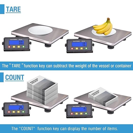 SurmountWay Large Shipping Scale, 440lb/0.35oz Digital Postal Scale with Tare/Count/Auto-Off Function, High Accurate Shipping Scale for Packages,Small Business,Luggage,Warehouse,Home (15.3"x11.8")-DeskLoop Office