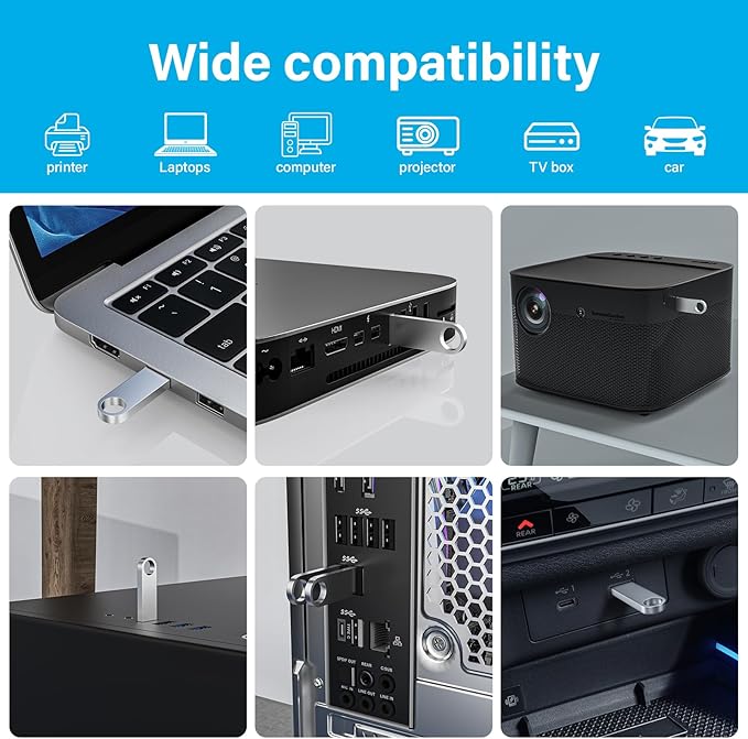 ABLAZE Custom Flash Drive 4GB 10 Pack, Personalized USB with Your Logo Metal Thumb Drives USB 2.0 Memory Stick Pendrive (Sliver)-DeskLoop Office