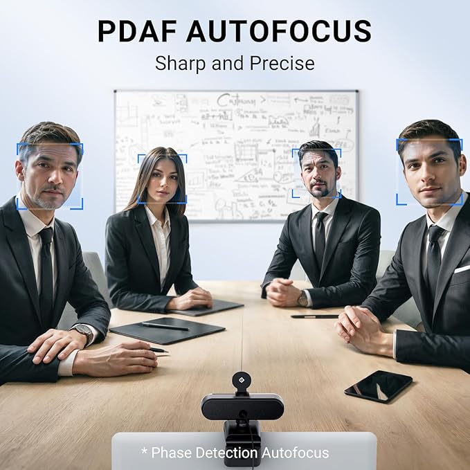 EMEET 2024 Upgraded C960 Webcam for PC, Autofocus, 1080P HD, 73° View Angle, Computer Camera w/Privacy Cover and Microphone, Plug and Play USB Webcam for Video Calling/Zoom/Teams/Google Meet-DeskLoop Office