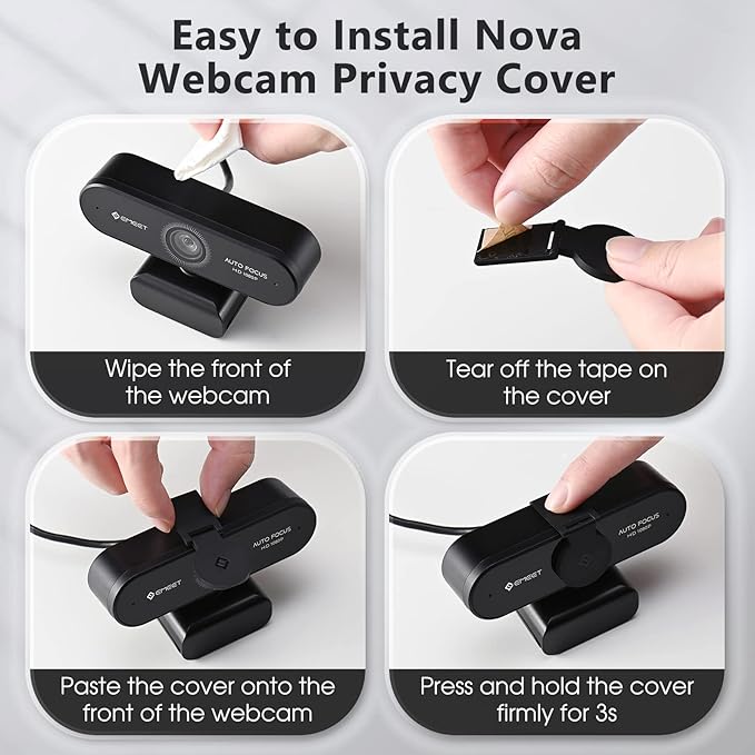 1080P Webcam with Microphone, eMeet Nova AutoFocus HD Webcam, 96°View Web Camera w/ 2 De-Noise Mics for Laptop/Desktop, Plug & Play USB Streaming Computer Camera for Conference/Calling/Teaching/Gaming-DeskLoop Office