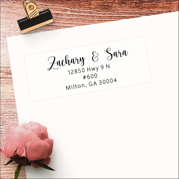 White Address Labels - Personalized Return Address Labels, Mailing and Shipping Stickers for Envelopes, Packages, Business, Home Use (Chic Script)-DeskLoop Office