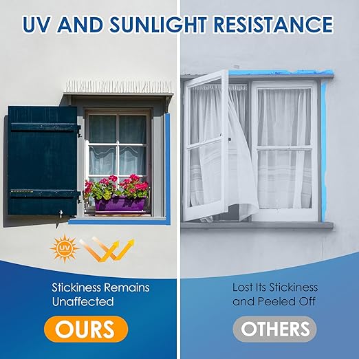 48 Rolls Blue Painters Tape Bulk 1 Inch, Paint Tape 0.94In× 55 Yards, Upgrade Masking Painter's Tape for Walls Painting Car Crafts Home UV Resistant, Total 2640 Yards-DeskLoop Office