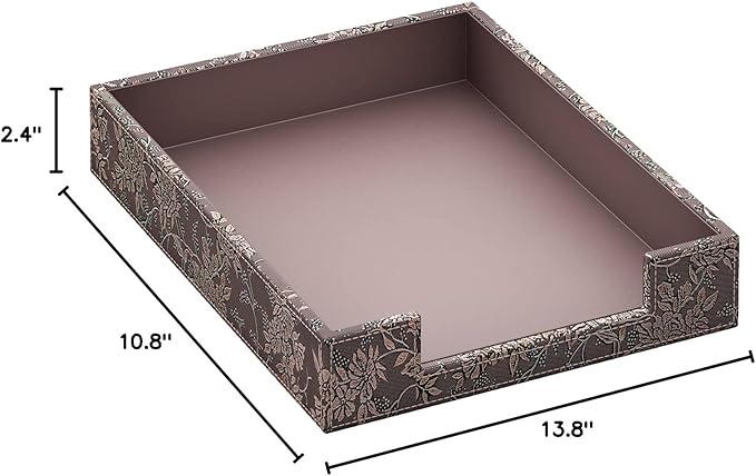 Leather Letter Tray, THIPOTEN Elegant Desk Organizer for Office Supplies, Mail, Paper, File, Magazine, Perfect Office Organization for Desktop(Retro)-DeskLoop Office