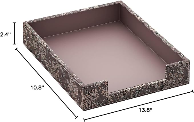 Leather Letter Tray, THIPOTEN Elegant Desk Organizer - Image 4