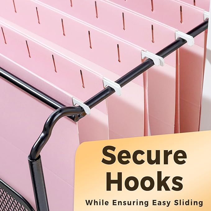 SUNEE 25 Pack Hanging File Folders, Pink Folders, Hanging File Folders Letter Size with 1/5-cut Tabs, Stay Organized for Your Home and Office Bulk File and Documents-DeskLoop Office