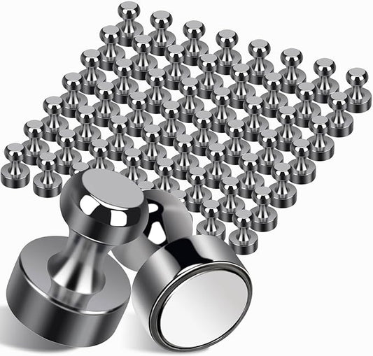 55Pcs Bright Black Fridge Magnets, Strong Refrigerator Magnets, Small Push Pin Magnets for Whiteboard, Decorative Whiteboard Magnet s for Classroom, Kitchen Accessories, Office and Map Magnet-DeskLoop Office